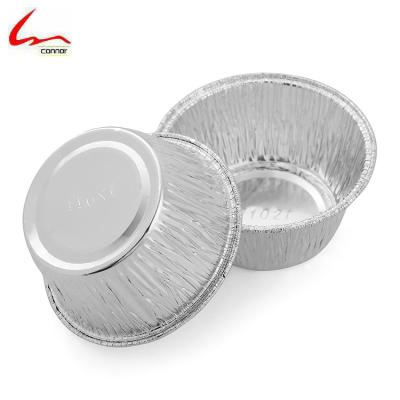 China Food Disposal Egg Tart Pans Aluminum Foil Cupcake Muffin Tin Container for sale