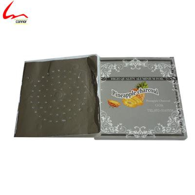 China Disposable Disposable Square Shape Perforated Aluminum Foil 8011 For Hookah With 100 Packs for sale