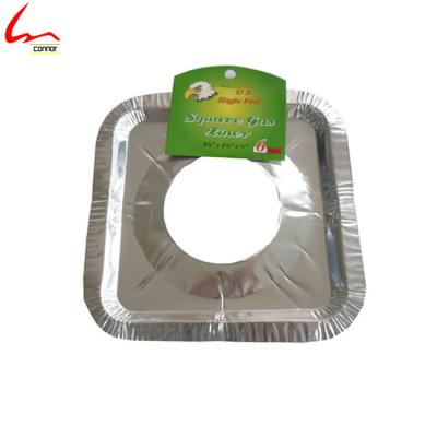 China Disposable Square Disposable Aluminum Foil Cooking Guard / Gas Burner Liner / Stove Protector for sale