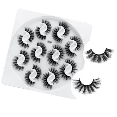 China Long 10 Pairs Natural False Eyelash Messy Multilayer 8D Handmade Mink Eyelash Private Label Custom Fluffy Logo Lashes Extension for sale