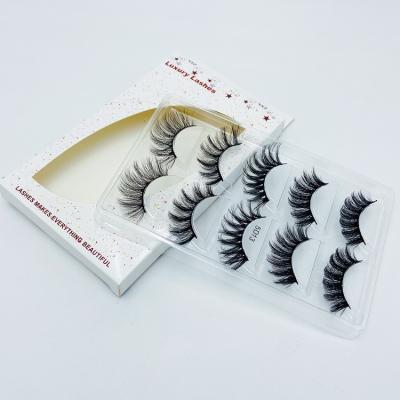 China Long 5 Pairs Natural 5D Mink Eyelashes Vendor Custom Christmas Eyelash Pack Natural Simulation Women Grafting Artificial Eyelashes for sale