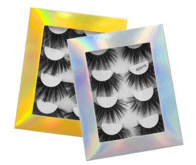 China Natural Long 4 Pairs 25mm Box Private Label Handmade Natural Eyelash Accessories Matte Black Silk Fluffy 3D Mink Bushy Lashes Wholesale Laser for sale