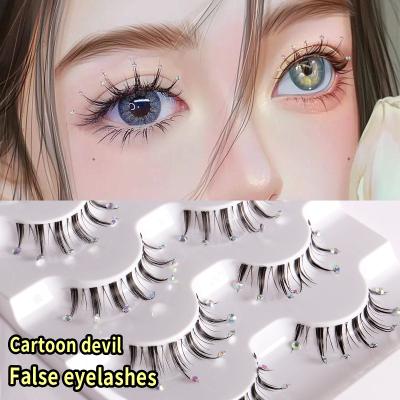 China Glitter & Custom Beauty Logo Shimmery Diamond False Eyelash 5 Sets Full Sets Shimmery Transparent Invisible Lashes Party Wimpern Makeup For Women for sale