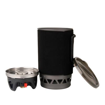 China Outdoor 1100ml Alloy Aluminum Solo Backpack Hiking Camping Gas Stove Cooking System for sale