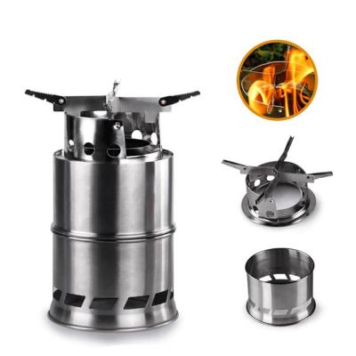 China Outdoor Stainless Steel Backpack Solo Rise Fold Up Camping Wood Stove for sale