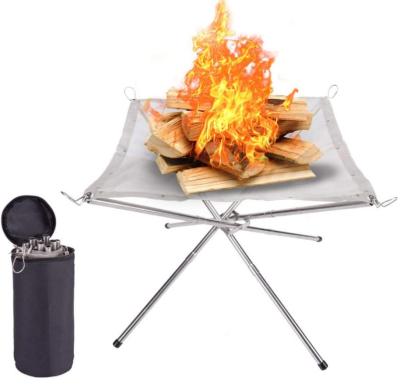 China 304 Stainless Steel Portable Outdoor Camping Foldable Stainless Steel Fire Pit for sale