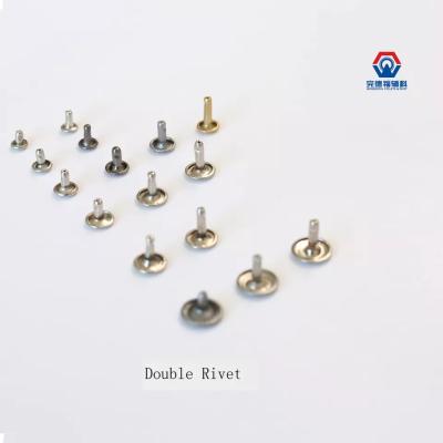 China High quality double pyramid mushroom shape brass hat rivet, double head rivet for garment for sale