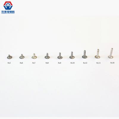 China Free Samples Eco - Friendly Rivets Custom Flat Tubular Rivets 9mm Double Cap Head Metal Tubular Rivet for sale