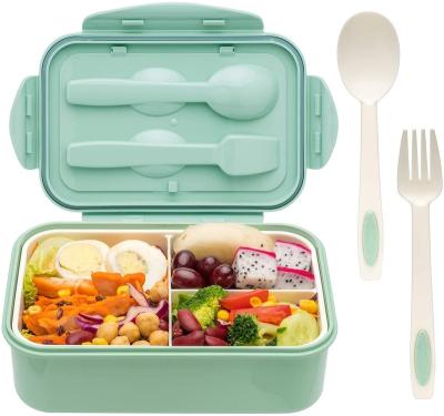 China Custom 3 Compartments Microwavable Kids Lunch Box Bento Cute Lunch Box With for sale