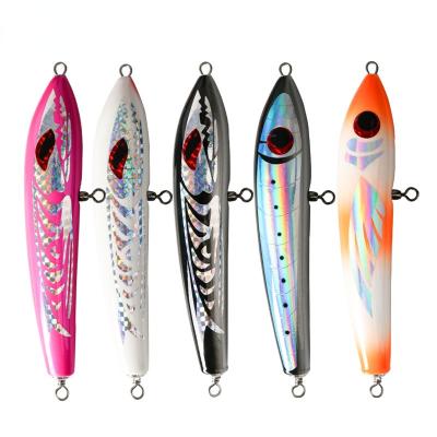 China 90g 23cm Fishing Wooden Lure Snap Bait Sea Fishing Pencil Deep Snap Lure Wood Bait Saltwater Topwater Lures Boat Fishing Lure In wood for sale