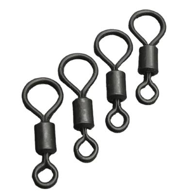 China Carp Fishing Large Eye Roll Swivels Join Black Tackle Hooks Hair Rigs Accessories End Tackle Swivel for sale