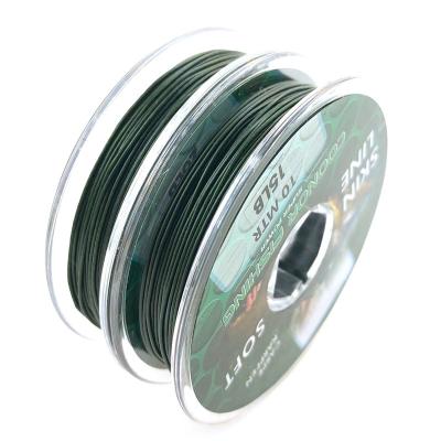 China Sink Line Fishing HookLink Coated Braid In 10m For Carp Rig Green SKIN LINE Each Spool-15LB/20LB/25LB/35LB for sale