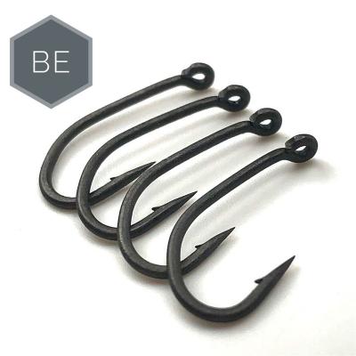 China Carp Fishing Barbed Eyed Teflon Coating Hooks Made In High Carbon Steel Matte Black From Japan BE Size 6 8 Be for sale