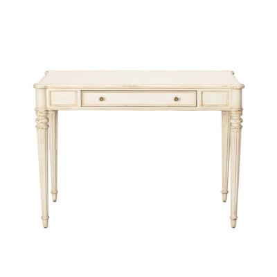 China Rustic Simple American Solid Wood French Mediterranean Retro White Computer Desk Villa Designer Furniture for sale