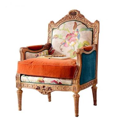 China American style fabric sofa tiger chair solid wood simple armchair American style in small family living room for sale