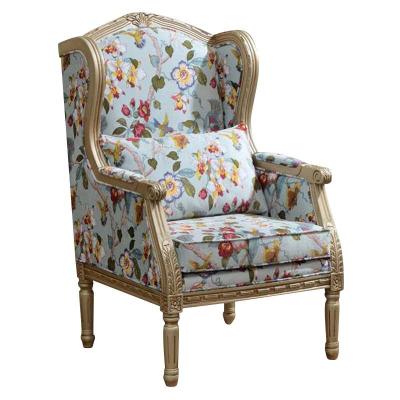 China American Style Light Luxury Fabric Sofa Armchair Solid Wood Tiger Single Chair In Small Family Living Room for sale