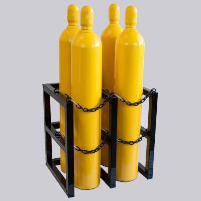 China Metal Fab Steel Gas Cylinder Rack Black Painting Cylinder Bottle Rack for sale