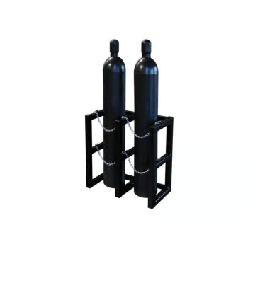 China Black Gas Cylinder Rack Fabrication 2 Tanks Oxygen Cylinder Storage Racks for sale