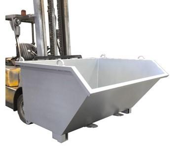 China Grey Tipping Swarf Bins Forklift Attachment With Zinc Plated Finish for sale