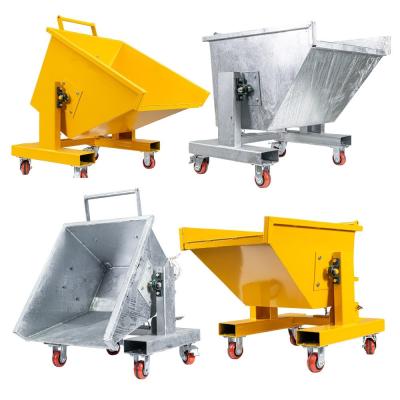 China Yellow 7000 LBS Forklift Tipping Bin OEM Tipping Skip Bins for sale