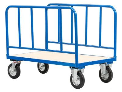 China Fabrication 500KG Platform Trolley With Sides Platform Utility Cart Blue for sale