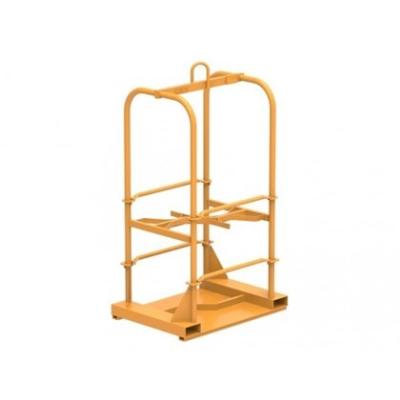 China OEM Yellow Forklift Gas Bottle Carrier 250mm Dia LPG Cylinder Rack for sale