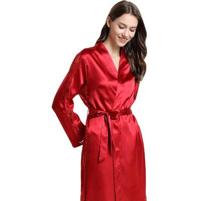 China QUICK DRY Concise Slim Bathrobe Design Women's Sexy Long Sleeve Lace Pajamas For Girls for sale