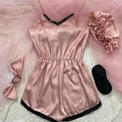 China Best Selling Comfortable Casual Short Skirt Pajama Braces Silk Pajamas Silk Robe QUICK DRY for sale