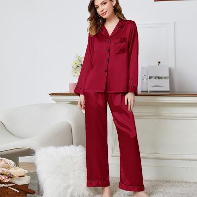 China Unique Design Luxury Two Piece Set QUICK DRY Long Lapel Cardigan Sheath Casual Pajamas for sale