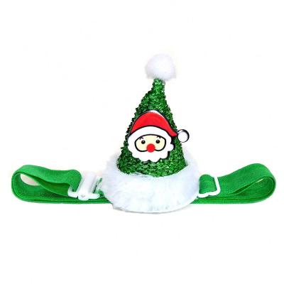 China CHONGWANWU Adjustable Elastic Dog Cat Christmas Hat Multicolor Opp Rope Hat Santa Snowman Christmas Tree Hat Dog Bag Fashion for sale