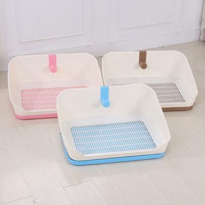 China CWW Grass Training Splash Proof Pet Puppy Stored Indoor Toilet Tray Mat Male Dog Toilet With Wall for sale