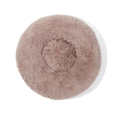 China Washing Amazon Pet Supplies Kennel Protection Fall And Winter Plush Round Pet Bed Cotton Pet Nest Mechanical Warm Dog Mat for sale