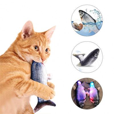 China Interactive Fish Stocked Cat Toy Realistic Electronic Wigger Lingyu Roast Cat Toy Realistic Plush Simulation Electric Plush CWW for sale