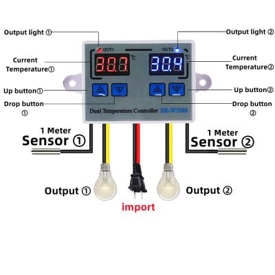 China Dubbele LEIDEN Digitaal Thermometercontrolemechanisme Electric Heating 220V Te koop