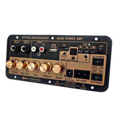 China D50 Versterker Board Met Optische Audio Bluetooth AMP USB FM Radio TF Speler DIY Audio Subwoofer Car Te koop