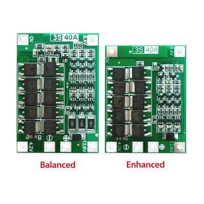 China CA-3S-40A Li-Ion Lithium Battery Charger Lipo Cell Module PCB BMS Protection Board For Drill Motor 12.6V With Balance for sale