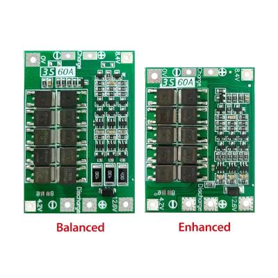 China CA-3S-60A Li-Ion Lithium Battery Charger Lipo Cell Module PCB BMS Protection Board For Drill Motor 12.6V With Balance for sale