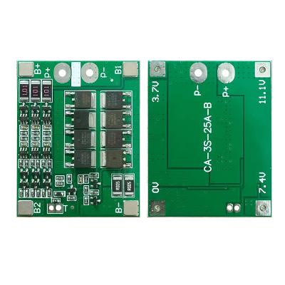 China CA-3S-25A-B-T Li-Ion 18650 BMS PCM Battery Protection Board BMS PCM With Balance For Li-Ion Lipo Battery Cell Pack Module DIY for sale