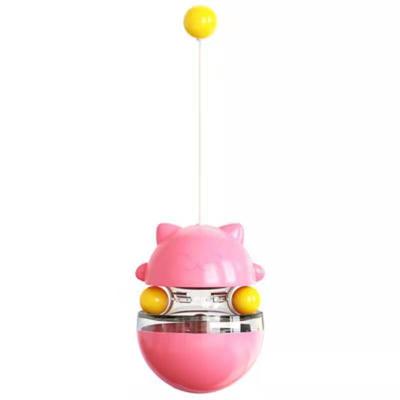 China 2021 Newest Design Rotating Pet Tumbler Ball Toy Stored Interactive Pet Shimmy Giggle Ball Cat Toy Slow Food Dispenser Toy for sale