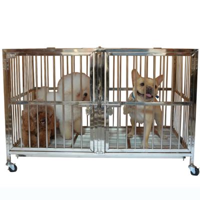 China New Design Breathable High Quality Stainless Steel Dog Cage Stainless Steel Dog Animal Cage for sale