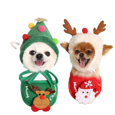 China Manufacturers Pet New Year Clothes Pet Christmas Hat Viable Hot Selling Custom Special Pet Saliva Scarf for sale