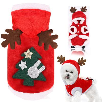 China Viable Pet Clothes Fall and Winter Flannel Elk Christmas Outfit New Year Outfit Christmas Dog Halloween Dog Party Clothes for sale