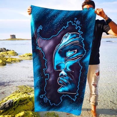 China QUICK DRY custom printed microfiber high quality sublimation sand round pom pom summer free quick dry beach towel for sale