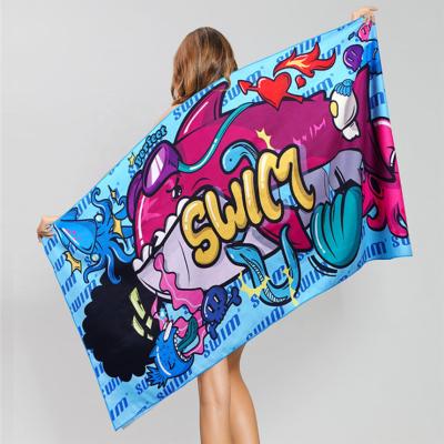 China Custom Digital Sublimated Printed Dry Beach Towel QUICK DRY Logo Pool Cabana Stripe Microfiber Sand Free Quick Wholesale for sale