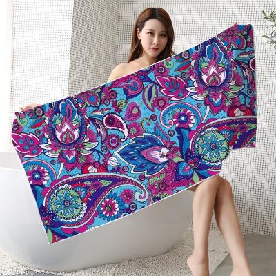 China 90*180 High Quality QUICK DRY Custom Thick Waffle Printing Large Beach Towel for sale