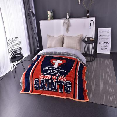 China Anti-pilling Custom Throw Travel Fleece Blanket With Logo For Winter for sale