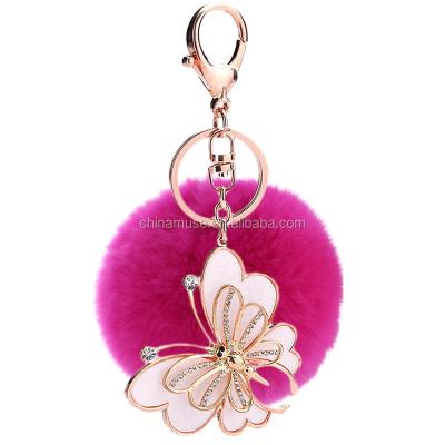 China Key Chain Alloy Crystal Key Ring Butterfly Shape Hair Wrasse Wallet Holder Coin Price Promotion Gift Sale Hot Cheap Rabbit Accessories for sale