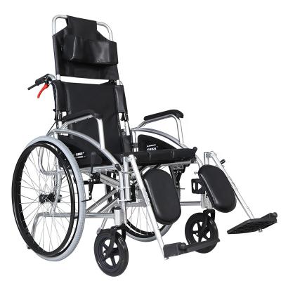 China Quality Steel Cheap Price Folding Manual Handicapped Lying Down Wheelchair for sale