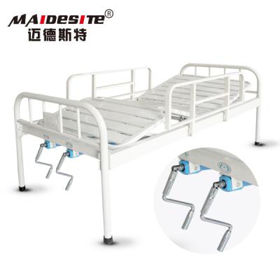 China Disabled Hospital Bed 2 Cranks Stainless Manual Cheap Hospital Bed for sale