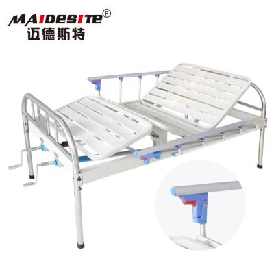 China Durable Hospital Bed Double Cranks Stainless Steel Medical Hospital Beds For Sale for sale